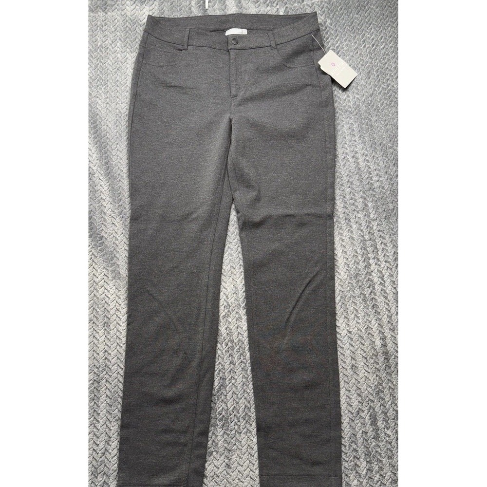 Athleta Ponte Skinny Pants Gray 14 NWT $89 Stretch Viscose‎ Blend Mid Rise